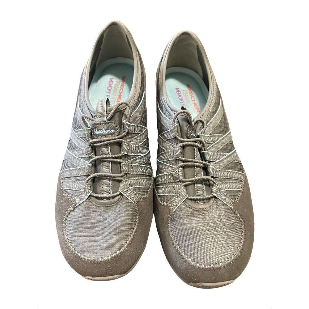 Skechers Womens grey and bluish Breathe-Easy-Her Journey Sneakers Shoes Size 7.5